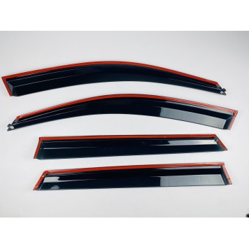 Дефлекторы окон Skoda Kamiq 2019+ с нерж. хром полоской-6